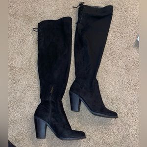Black Over The Knee Heels Boots